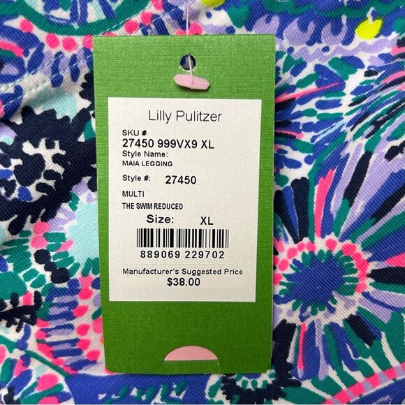 Lilly Pulitzer Maia Leggings The Swim Reduced Multi Size XL 12/14 NWT Cropped - Picture 4 of 4